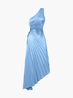 Bold In Pleat Satin Cutout Long Dress