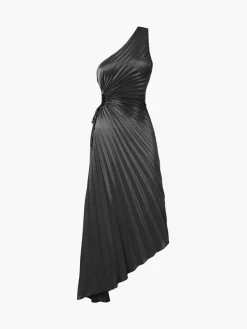 Bold In Pleat Satin Cutout Long Dress