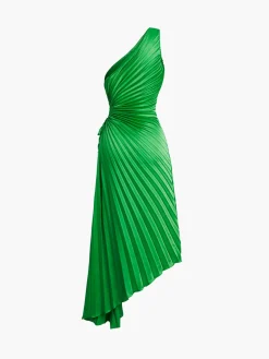 Bold In Pleat Satin Cutout Long Dress