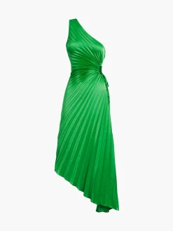 Bold In Pleat Satin Cutout Long Dress