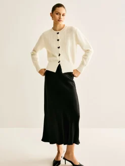 Bow Button Panel Cardigan