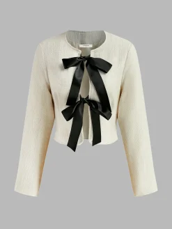 Bow Decor Short Blazer