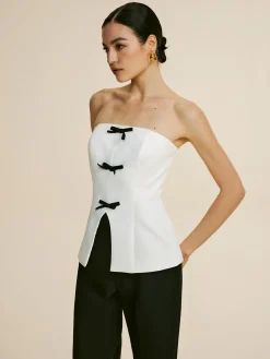 Bow Decor Split Tube Top