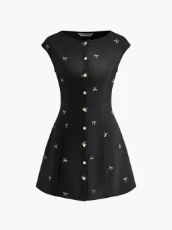 Bow Detail Breasted Tank Dress