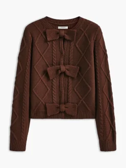 Bow Front Cable Knit Top