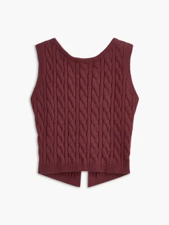 Bow Front Cutout Sweater Vest