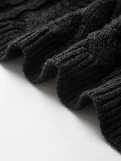 Bow Knotted Cable Knit Cardigan