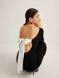 Bow Open Back Knit Dress