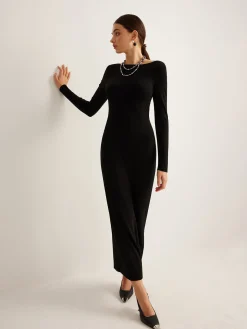 Bow Open Back Knit Dress