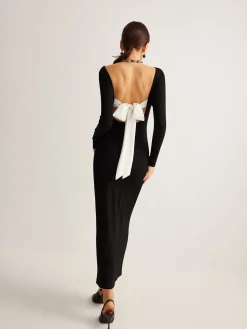 Bow Open Back Knit Dress