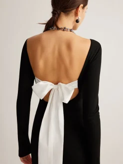 Bow Open Back Knit Dress