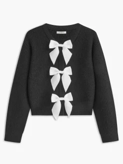 Bow Ribbed Warm Sweater