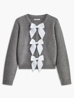 Bow Ribbed Warm Sweater