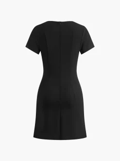Bow Side Split Short Dress
