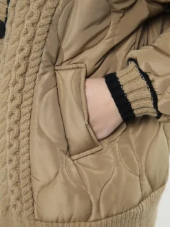 Braided Quilted Winter Cardigan Coat