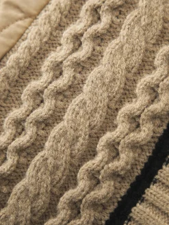 Braided Quilted Winter Cardigan Coat