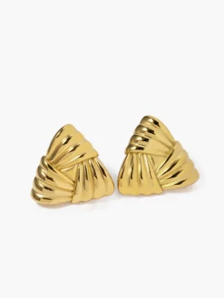 Braided Textured Triangle Earrings
