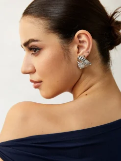 Braided Textured Triangle Earrings