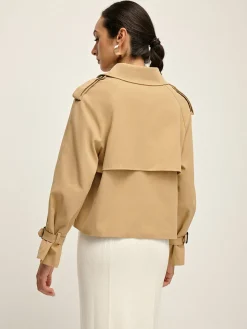 Breasted Lapel Trench Coat