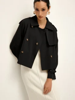Breasted Lapel Trench Coat
