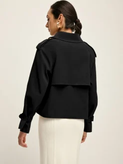 Breasted Lapel Trench Coat