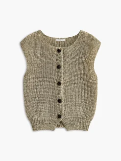 Breasted Soft Sweater Vest