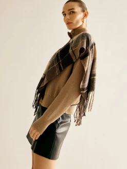 Breasted Tassel Knit Shawl Outerwear
