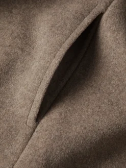 Brushed Belted Long Overcoat
