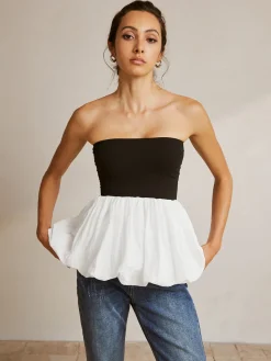Bubble Two-Tone Tube Top