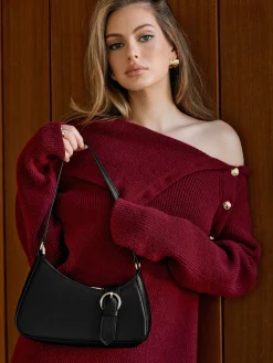 Buckle Belt-Design Armpit Bag