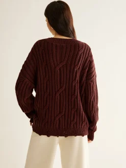 Buckle Belted Beaded Knit Top