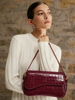 Buckle Checkered Small Armpit Bag