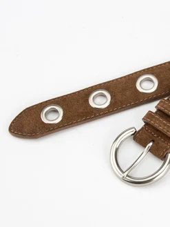 Buckle Slim Suede Belt