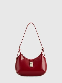 Buckle Strap Zipper Crescent Bag