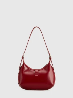 Buckle Strap Zipper Crescent Bag