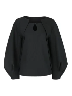 Button Cutout 2 in 1 Blouse