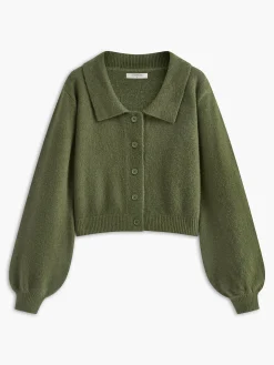 Button Down Lapel Short Cardigan
