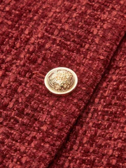 Button Down Slit Tweed Blazer