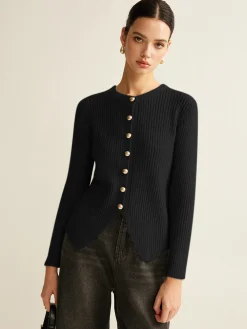 Button Down Split Cardigan