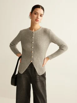 Button Down Split Cardigan