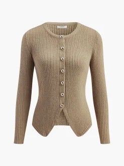 Button Down Split Cardigan