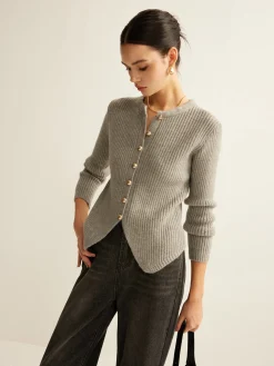 Button Down Split Cardigan
