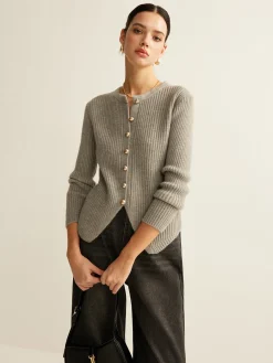 Button Down Split Cardigan
