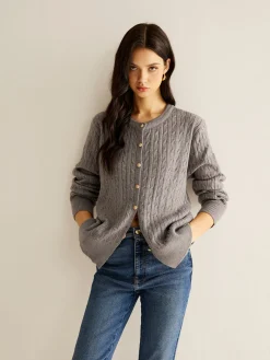 Button Down Twist Slim Cardigan