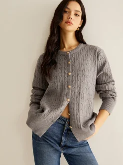 Button Down Twist Slim Cardigan