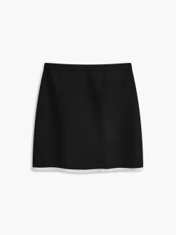 Button Front Contrast Binding Sleeveless Skirt Set