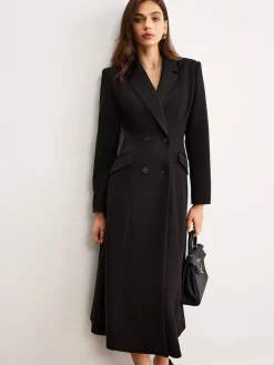 Button Lapel Long Blazer