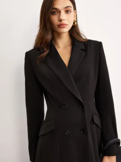 Button Lapel Long Blazer