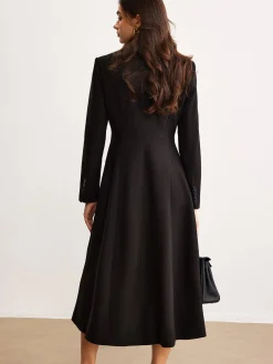 Button Lapel Long Blazer