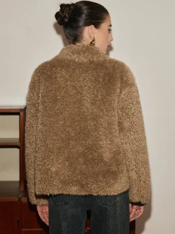 Button Lapel Teddy Jacket